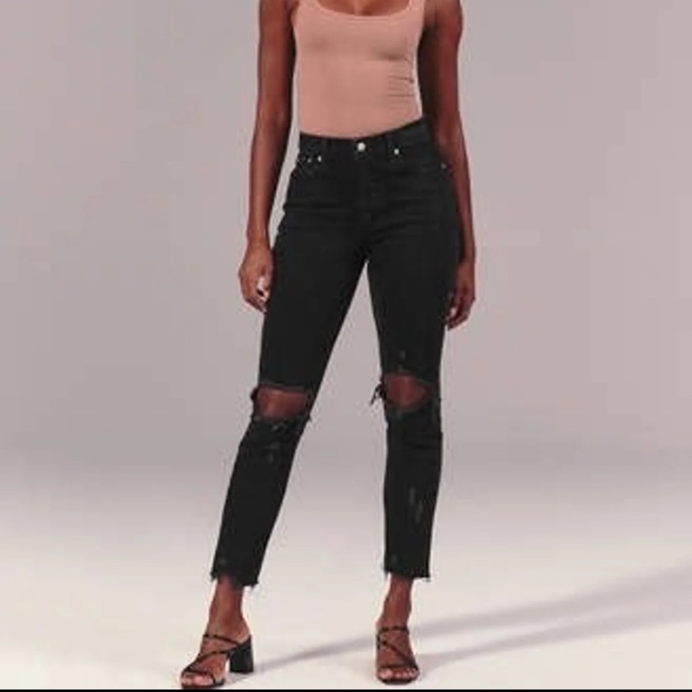 Black High Rise Skinny Jeans - Picture 1 of 7